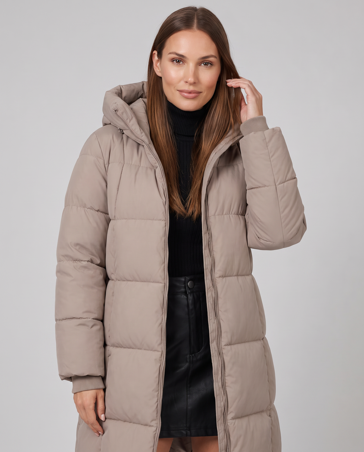 Mila | Chic Long Puffer Coat with Padded Hood