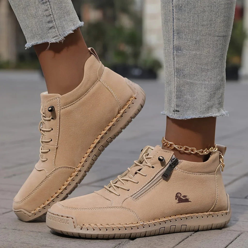 Mila | Lace-Up Side Zip Orthopedic Shoes