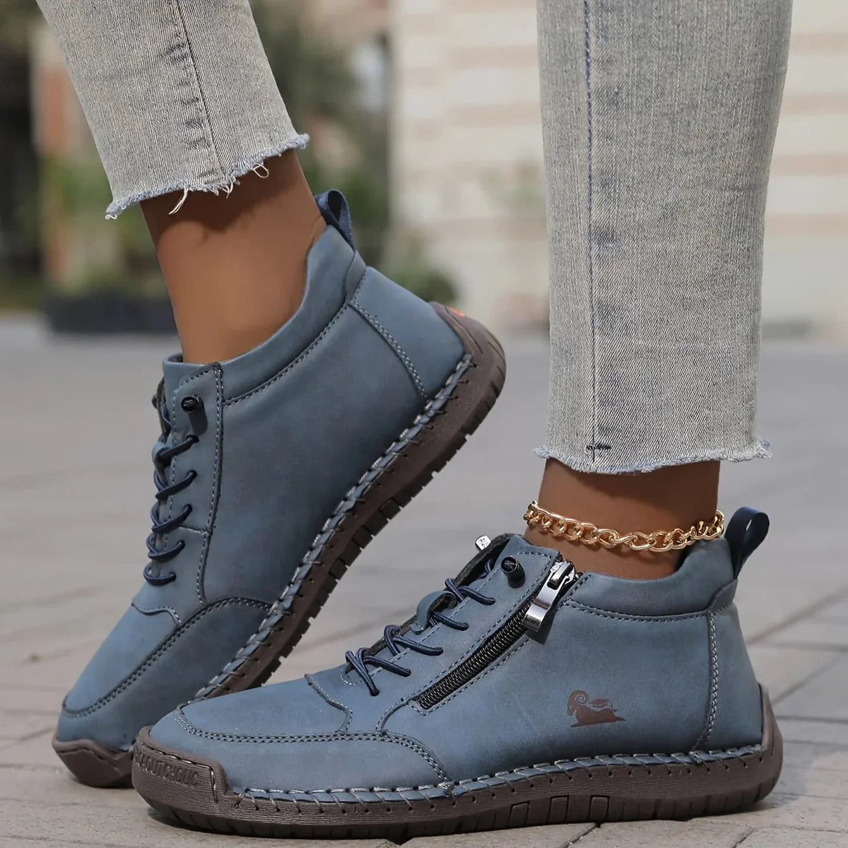 Mila | Lace-Up Side Zip Orthopedic Shoes
