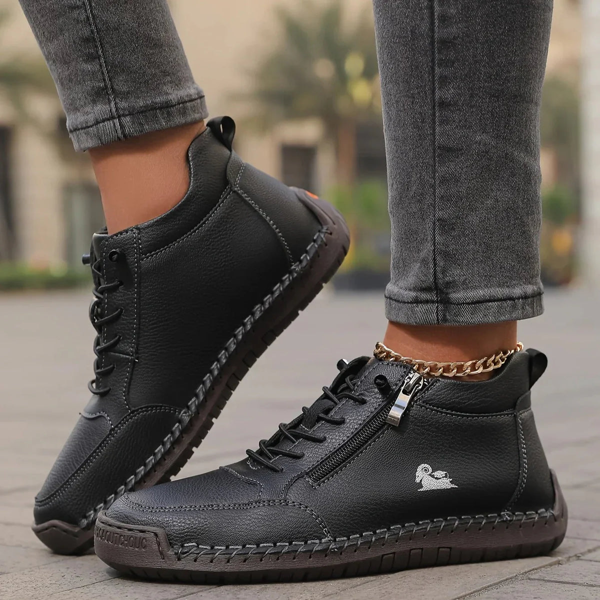 Mila | Lace-Up Side Zip Orthopedic Shoes
