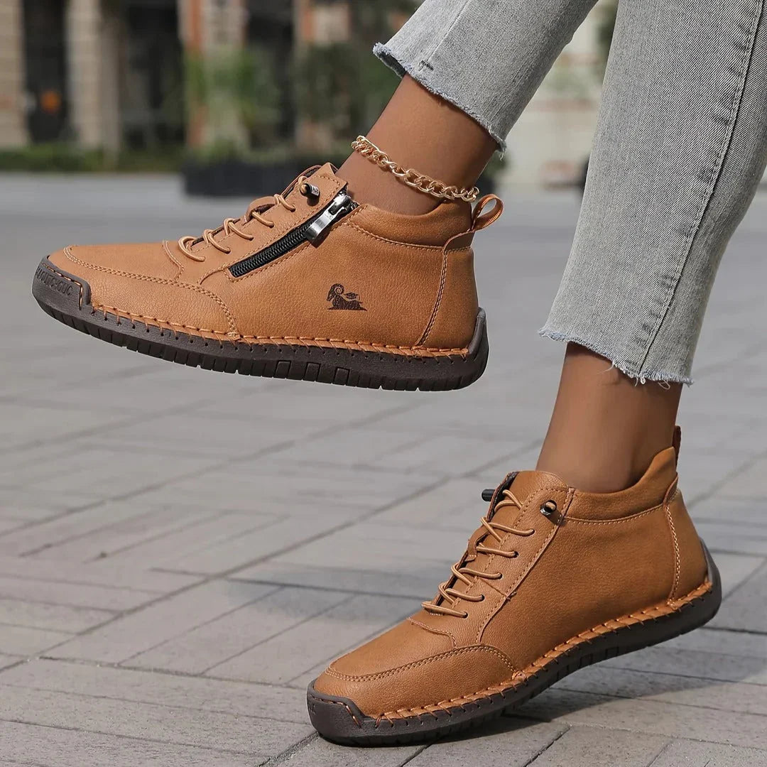 Mila | Lace-Up Side Zip Orthopedic Shoes