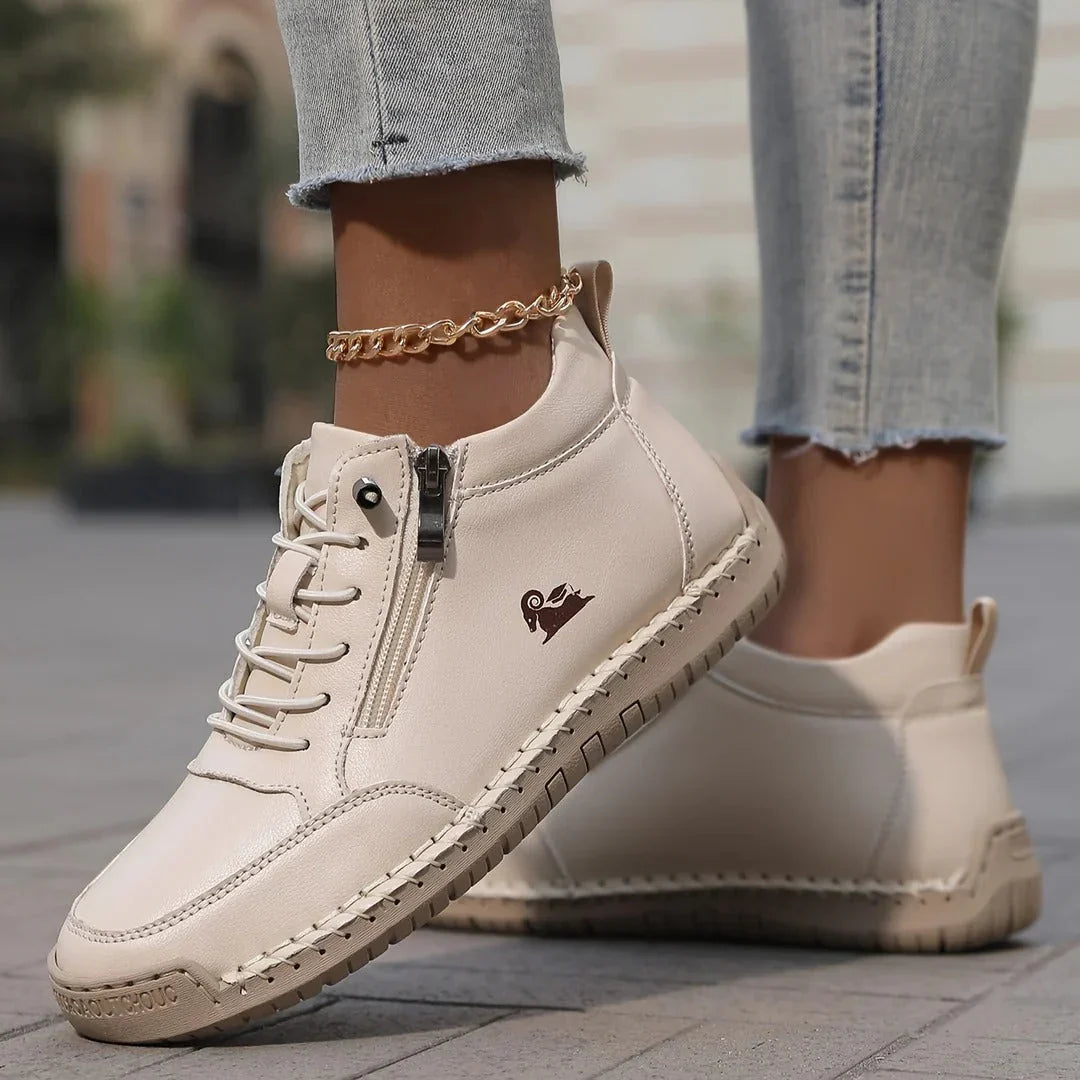 Mila | Lace-Up Side Zip Orthopedic Shoes