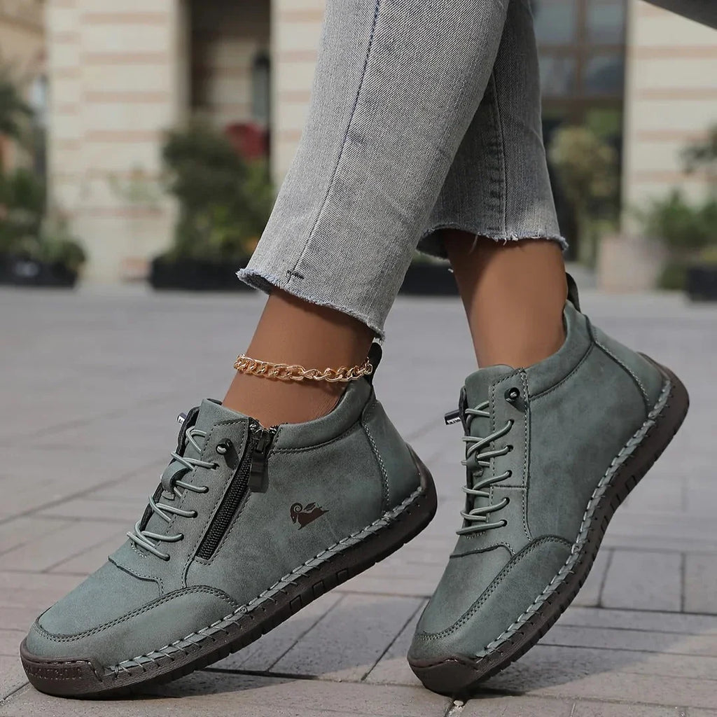 Mila | Lace-Up Side Zip Orthopedic Shoes