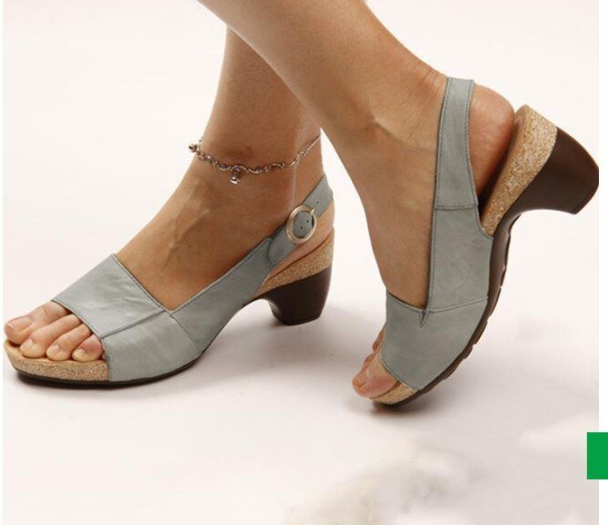 Mila | Refined Mary Jane Buckle Strap Block Heel Sandals