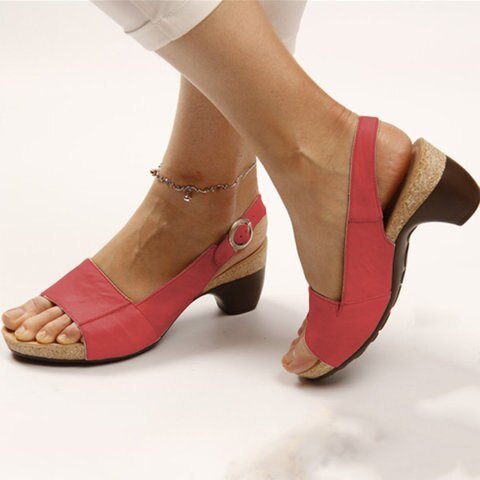 Mila | Refined Mary Jane Buckle Strap Block Heel Sandals