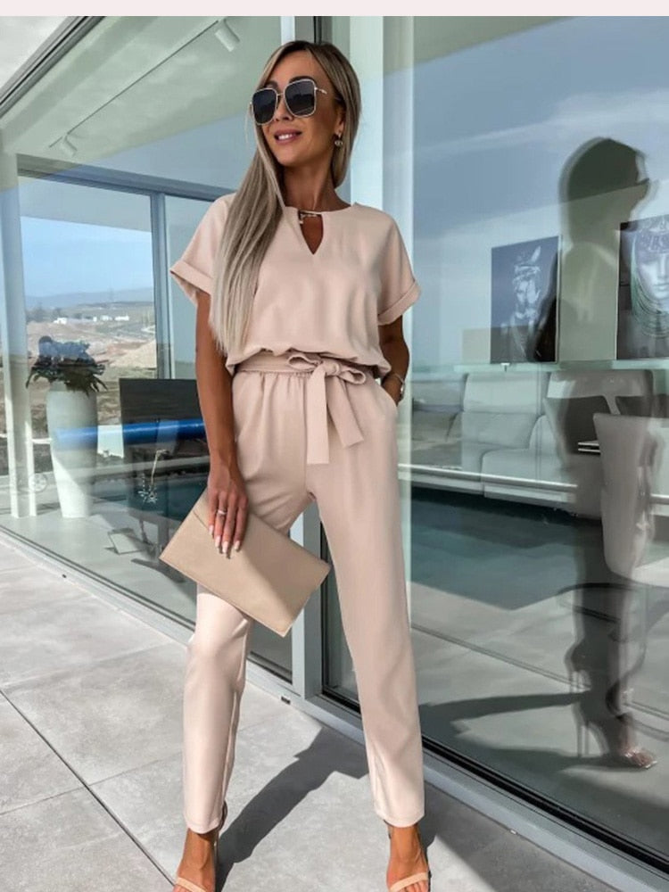 Mila | Relaxed Belted Wide-Leg Jumpsuit