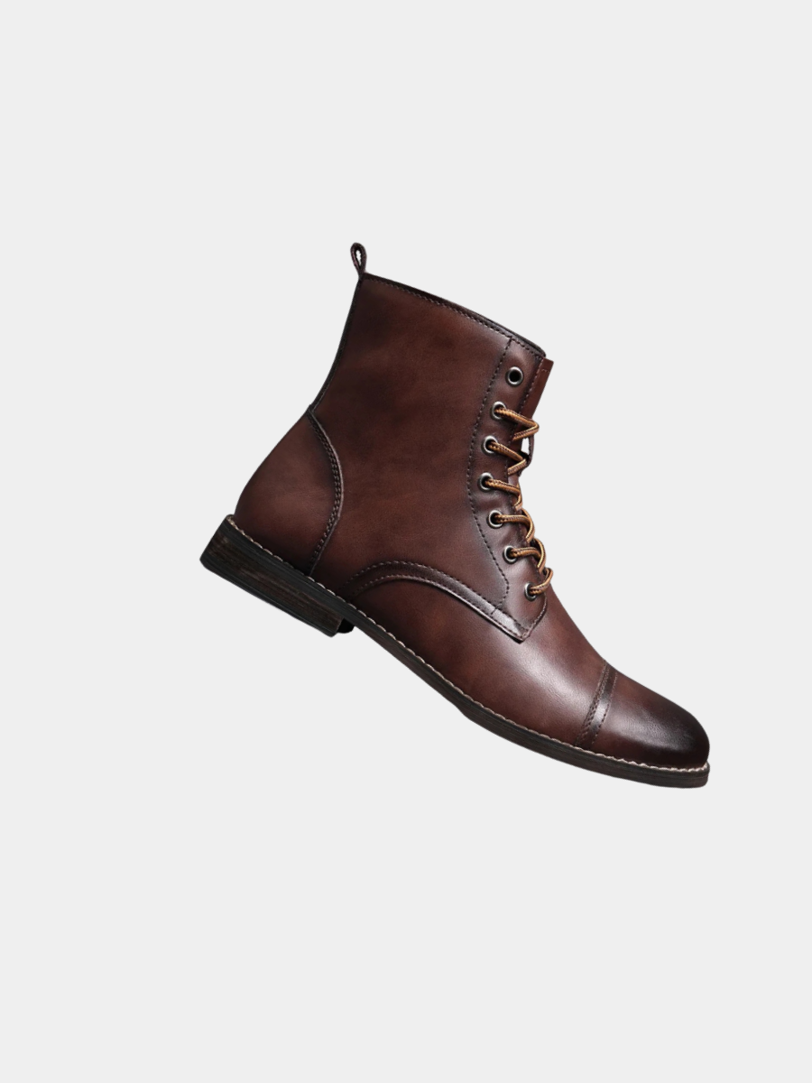 Milo | Classic Lace-Up Cap-Toe Ankle Boots for Men