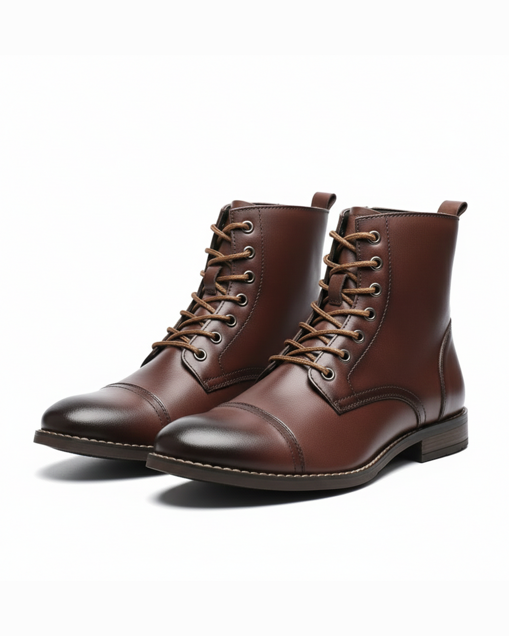Milo | Classic Lace-Up Cap-Toe Ankle Boots for Men