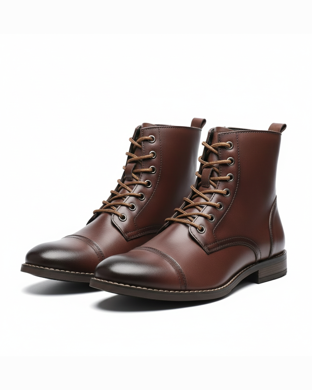 Milo | Classic Lace-Up Cap-Toe Ankle Boots for Men