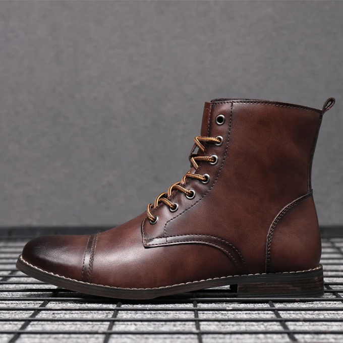 Milo | Classic Lace-Up Cap-Toe Ankle Boots for Men