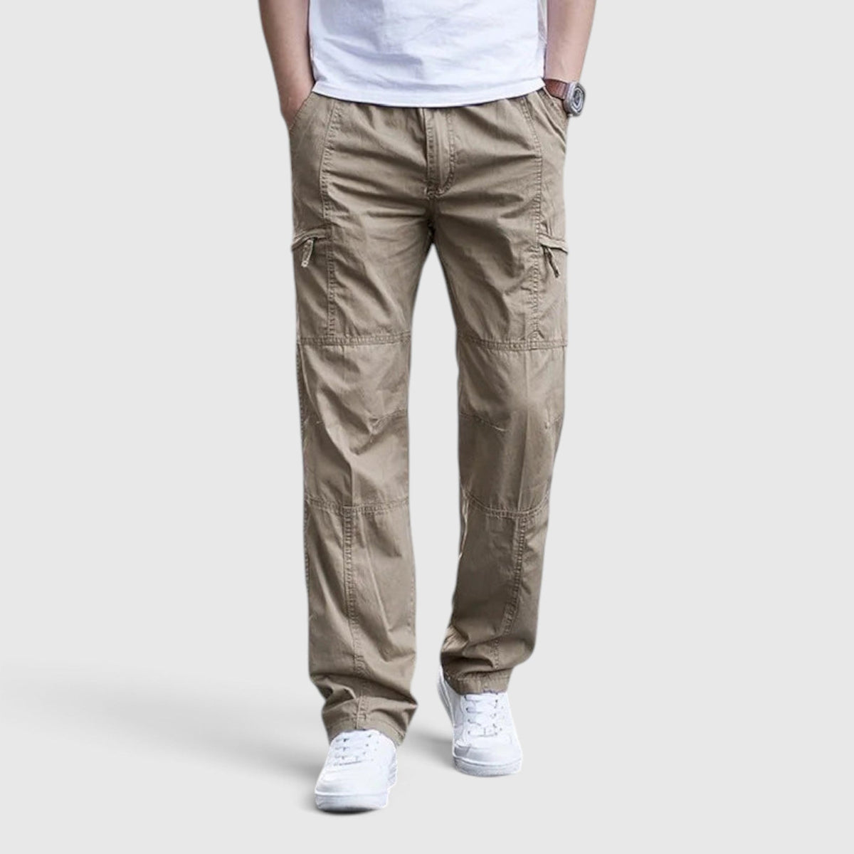 Milo | Relaxed Fit Utility Cargo Trousers with Multi-Pocket Detail