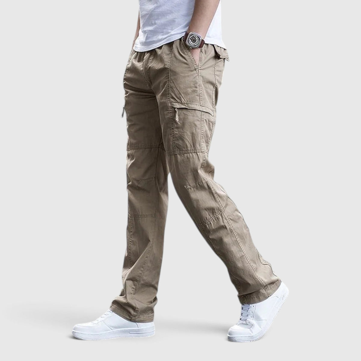 Milo | Relaxed Fit Utility Cargo Trousers with Multi-Pocket Detail