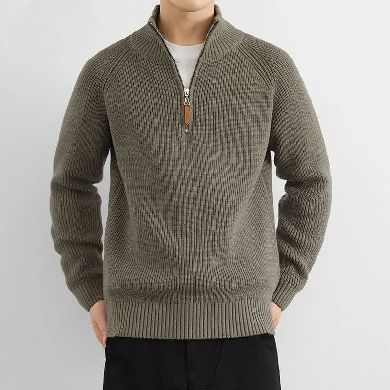 Milo | Stylish Ribbed Half Zip Mens Knit Jumper