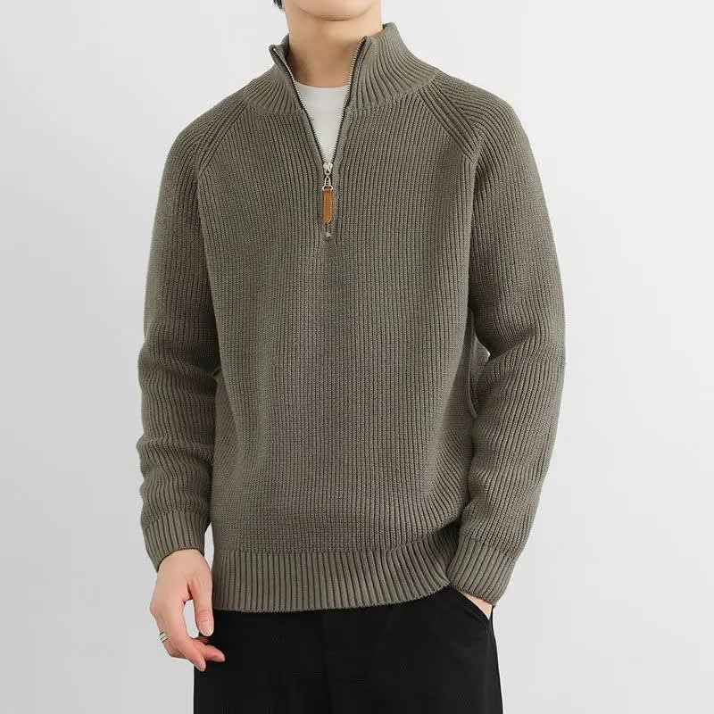 Milo | Stylish Ribbed Half Zip Mens Knit Jumper