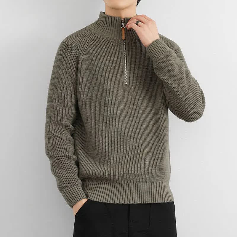 Milo | Stylish Ribbed Half Zip Mens Knit Jumper