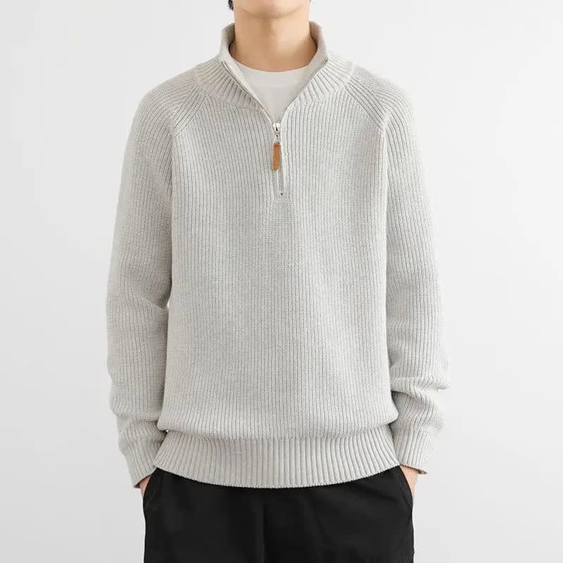 Milo | Stylish Ribbed Half Zip Mens Knit Jumper