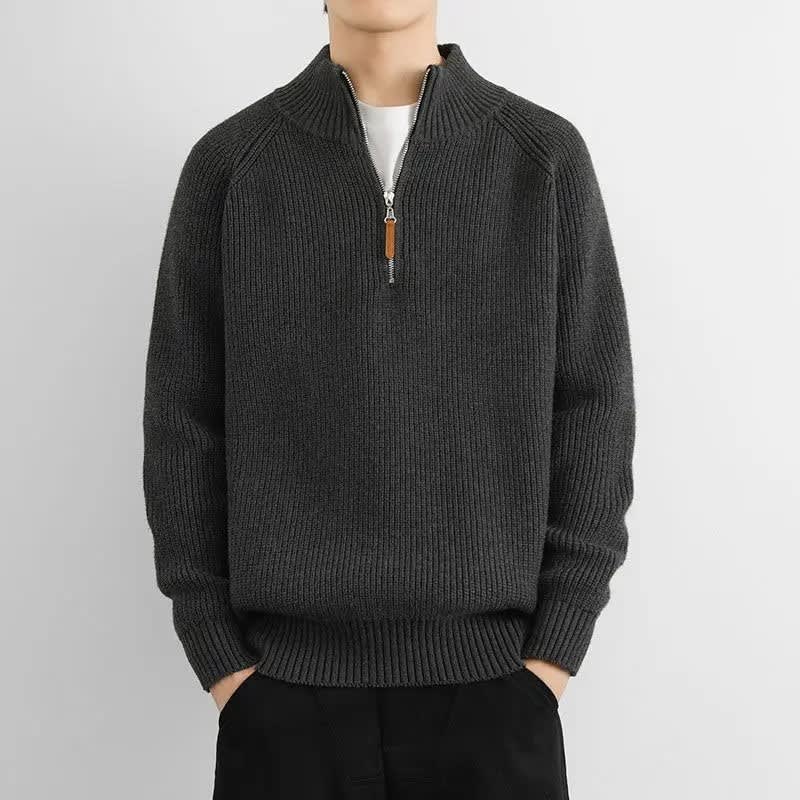 Milo | Stylish Ribbed Half Zip Mens Knit Jumper