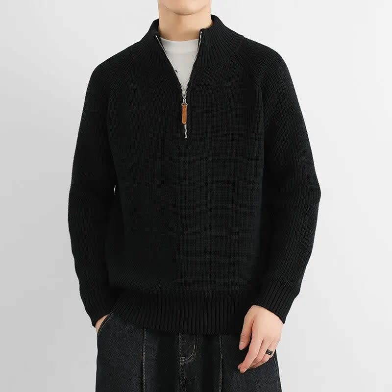 Milo | Stylish Ribbed Half Zip Mens Knit Jumper