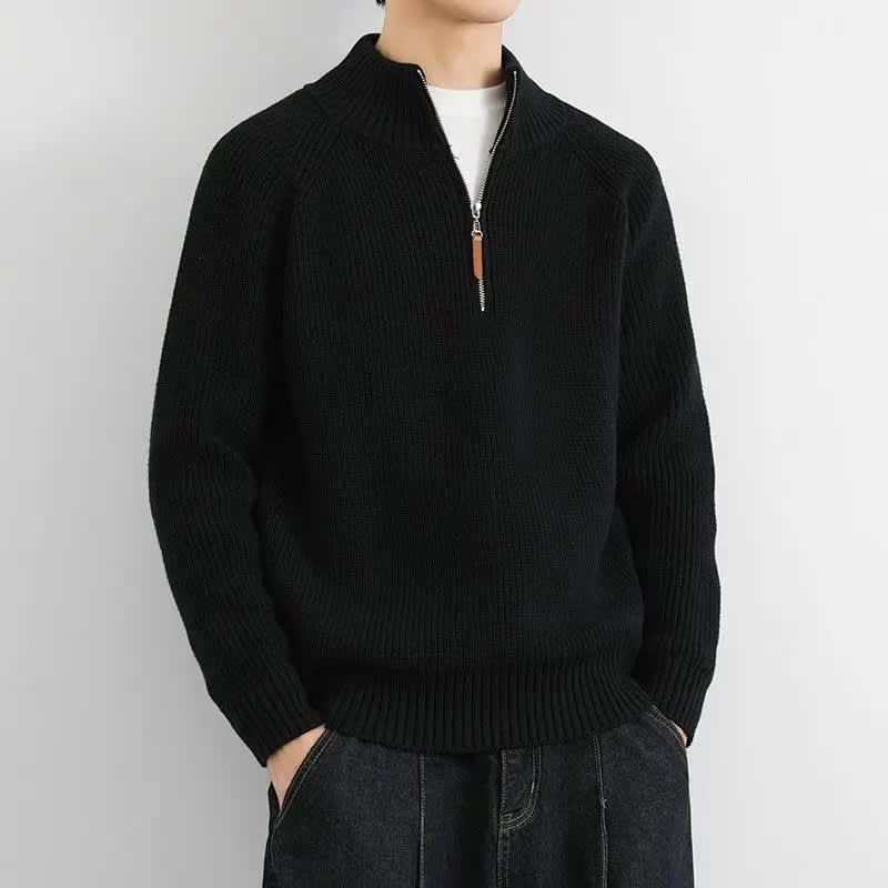 Milo | Stylish Ribbed Half Zip Mens Knit Jumper