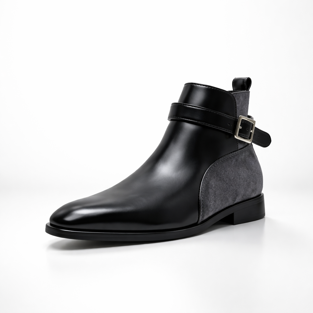 Musa | Sophisticated Buckle Strap Chelsea Mens Boots