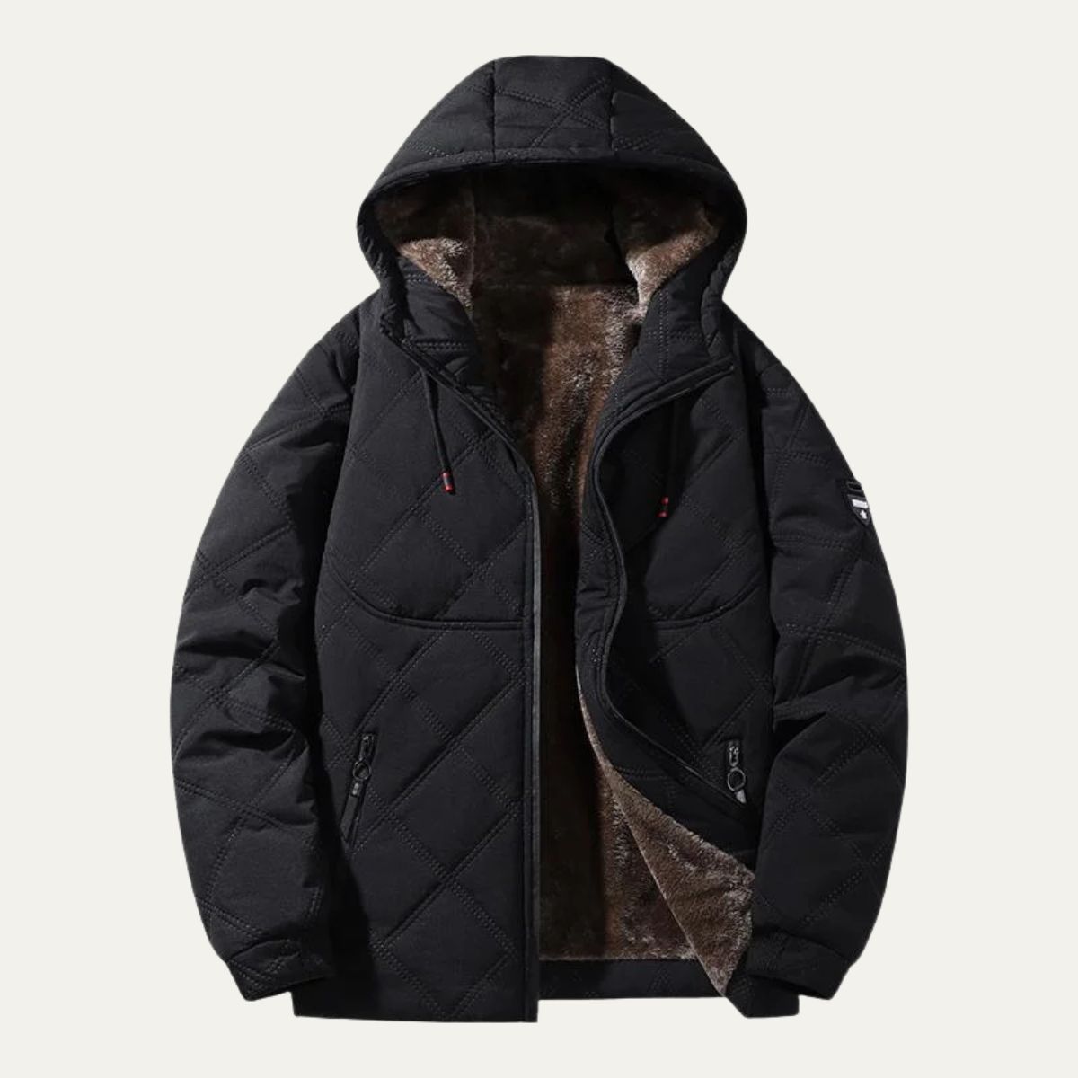 Musa | Sophisticated Quilted Mens Parka Jacket with Faux Fur Hood
