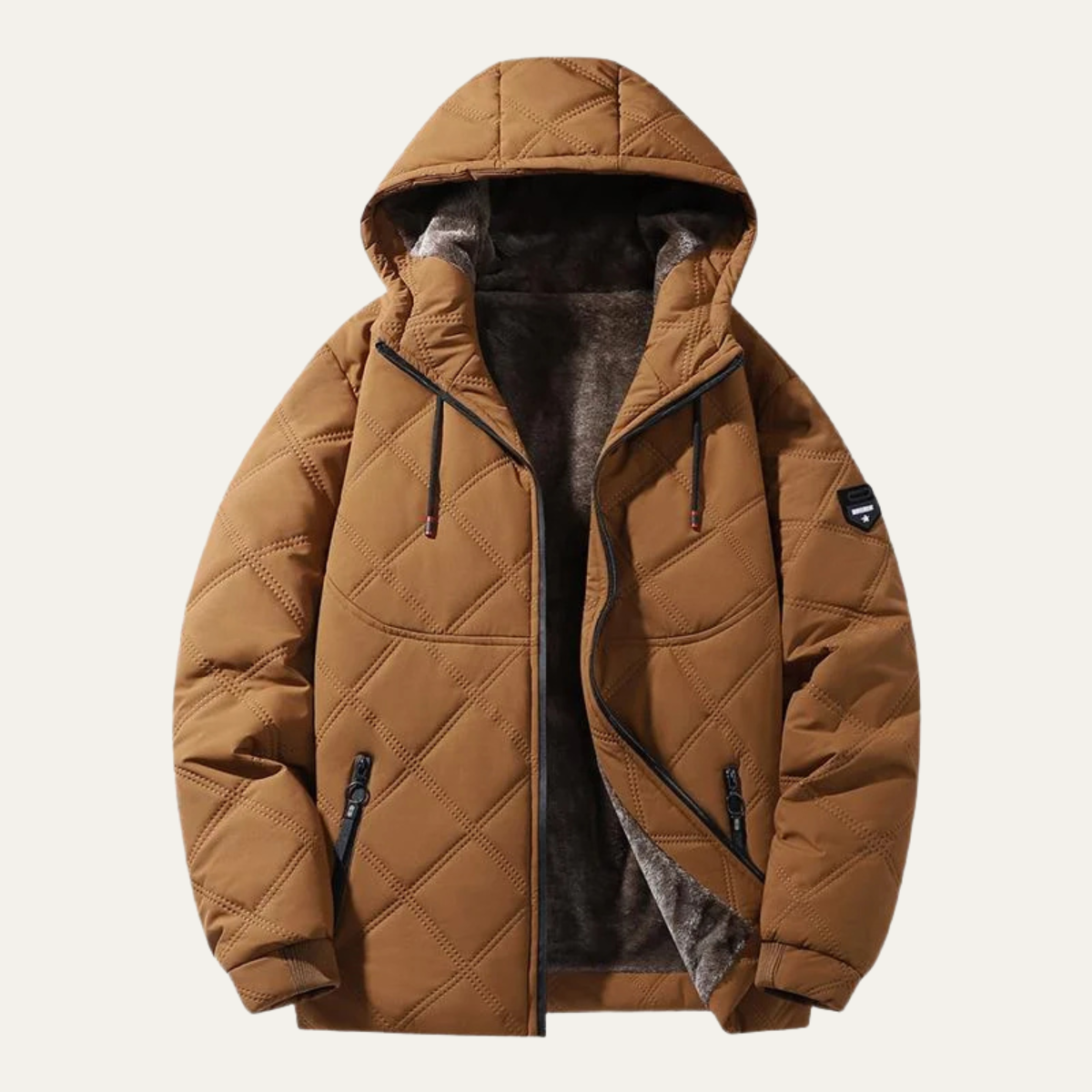 Musa | Sophisticated Quilted Mens Parka Jacket with Faux Fur Hood