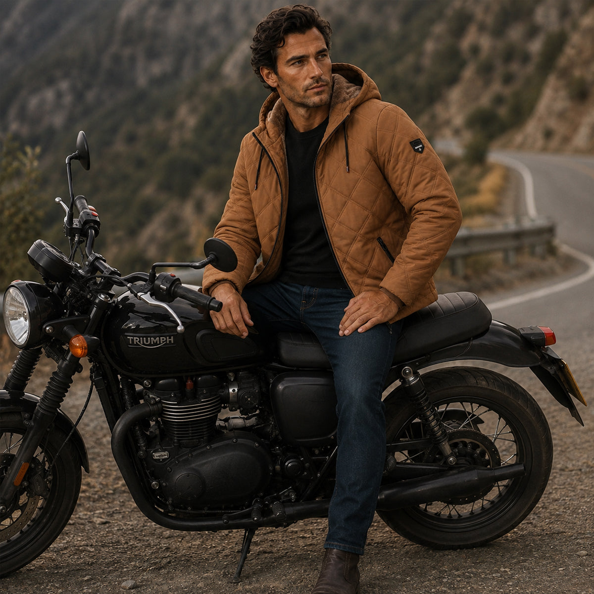Musa | Sophisticated Quilted Mens Parka Jacket with Faux Fur Hood