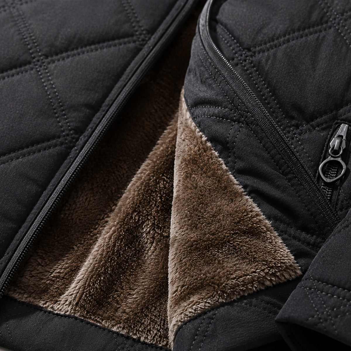 Musa | Sophisticated Quilted Mens Parka Jacket with Faux Fur Hood