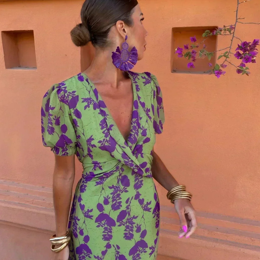 Myla | Classic V-Neck Wrap Maxi Cocktail Dress