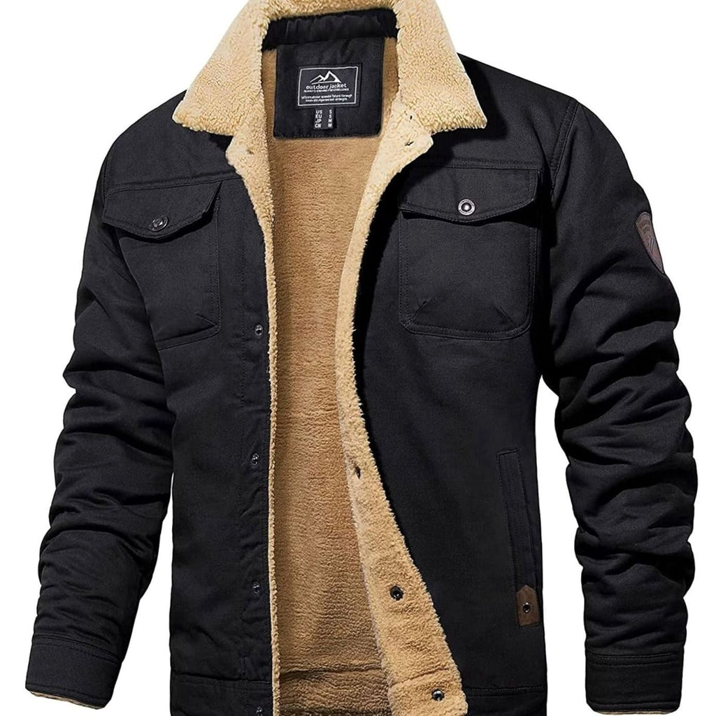 Myles | Mens Sherpa Jacket with Press-Stud Front
