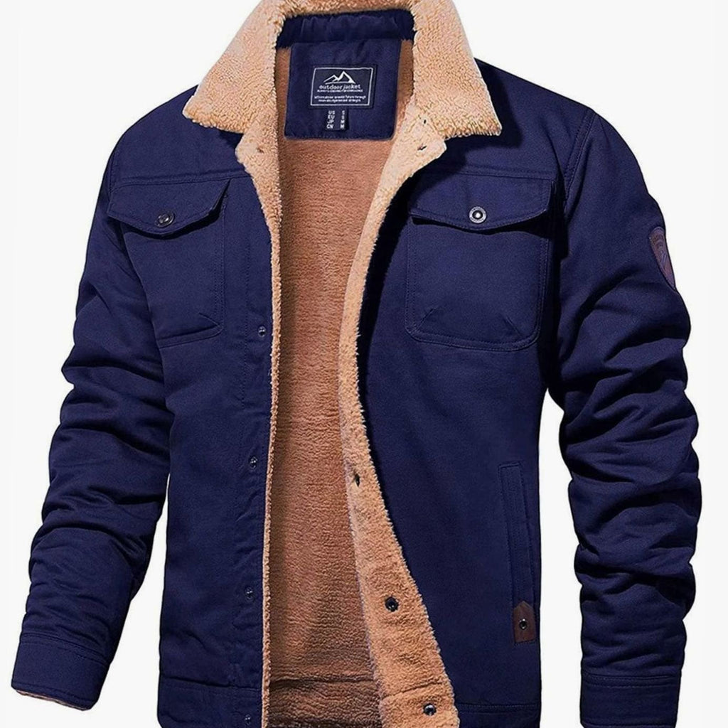 Myles | Mens Sherpa Jacket with Press-Stud Front
