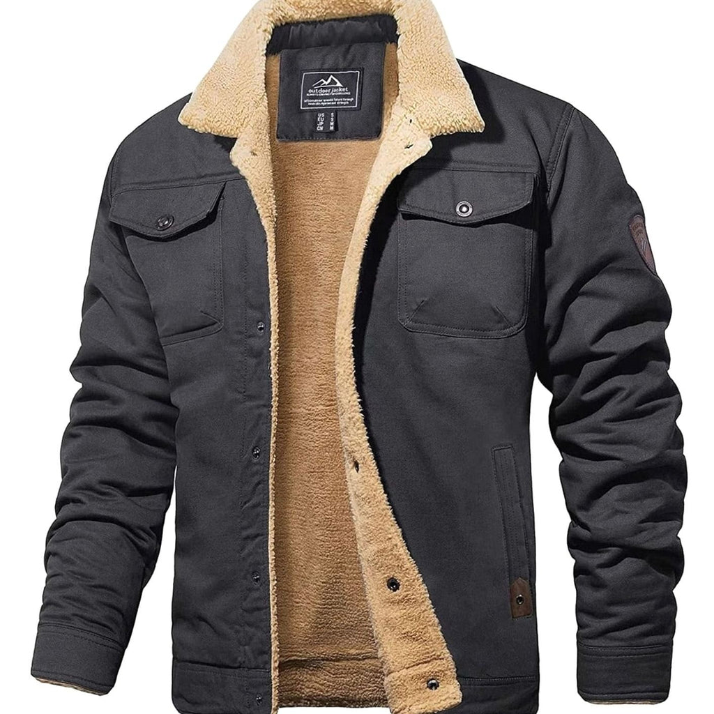 Myles | Mens Sherpa Jacket with Press-Stud Front
