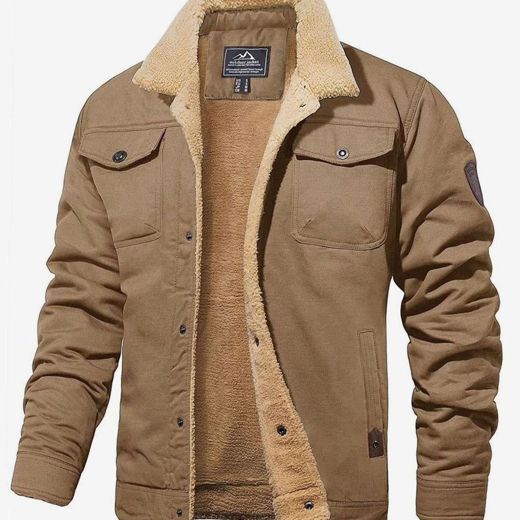 Myles | Mens Sherpa Jacket with Press-Stud Front