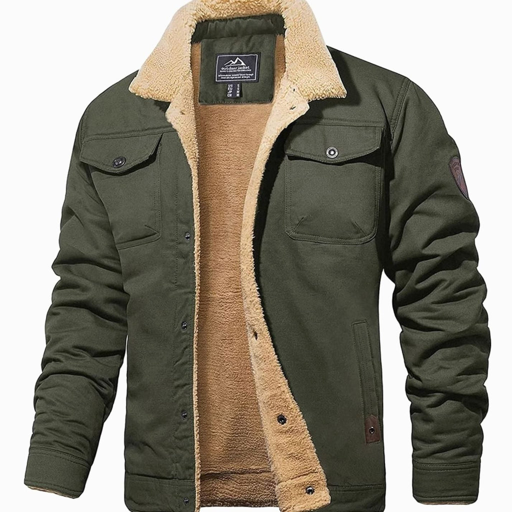 Myles | Mens Sherpa Jacket with Press-Stud Front