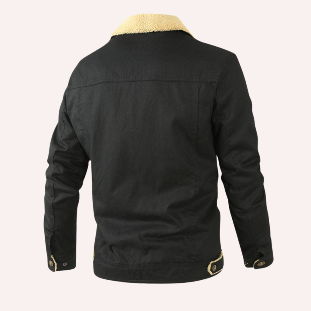 Myles | Mens Sherpa Jacket with Press-Stud Front