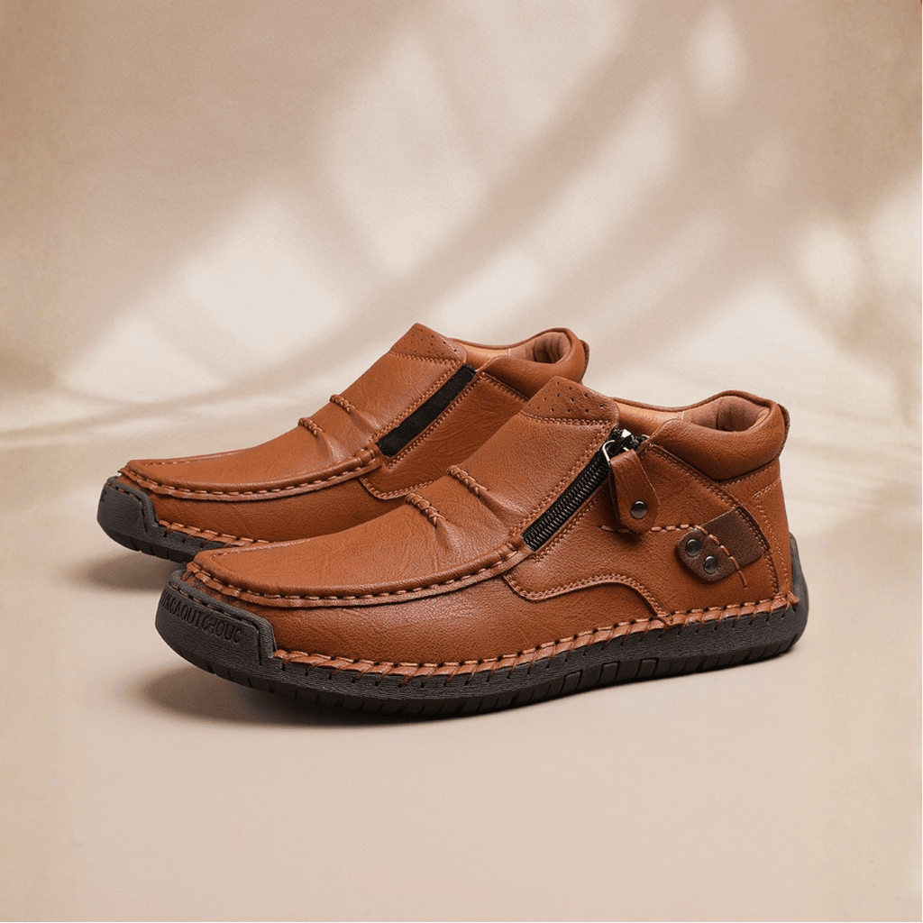 Myles | Moccasin Style Zip Up Mens Boots