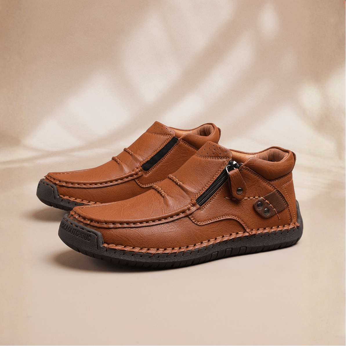 Myles | Moccasin Style Zip Up Mens Boots
