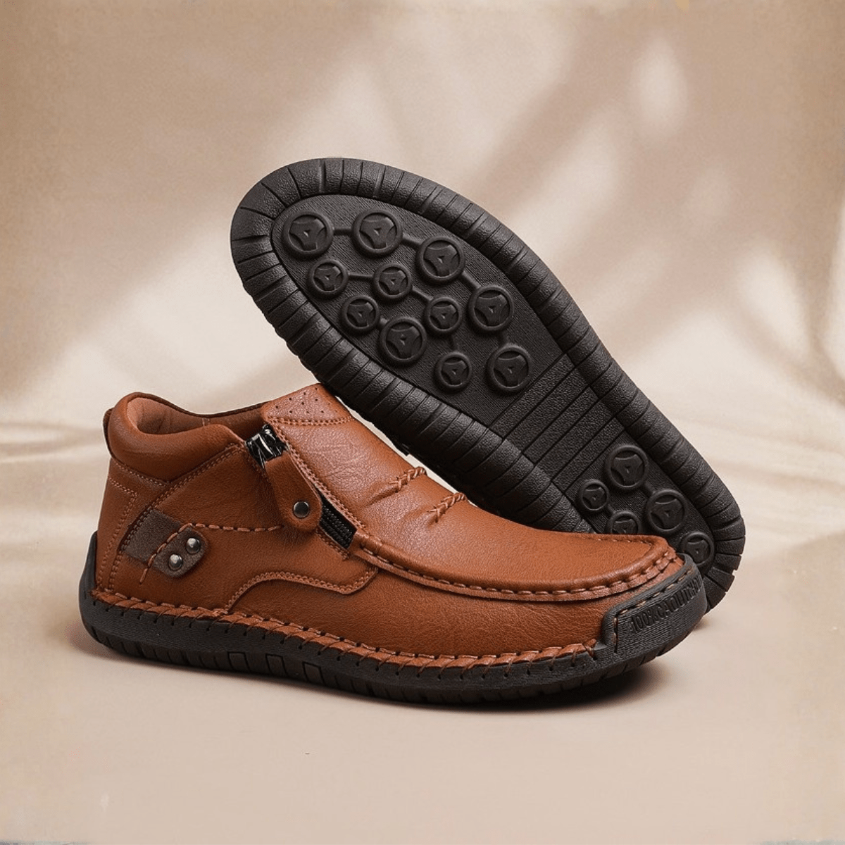 Myles | Moccasin Style Zip Up Mens Boots