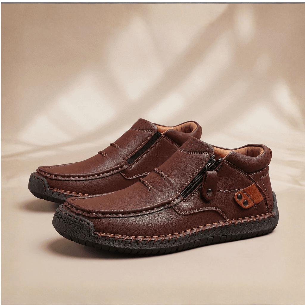 Myles | Moccasin Style Zip Up Mens Boots