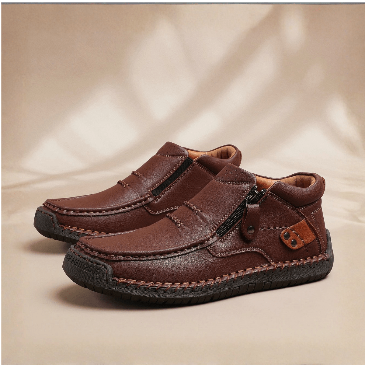 Myles | Moccasin Style Zip Up Mens Boots