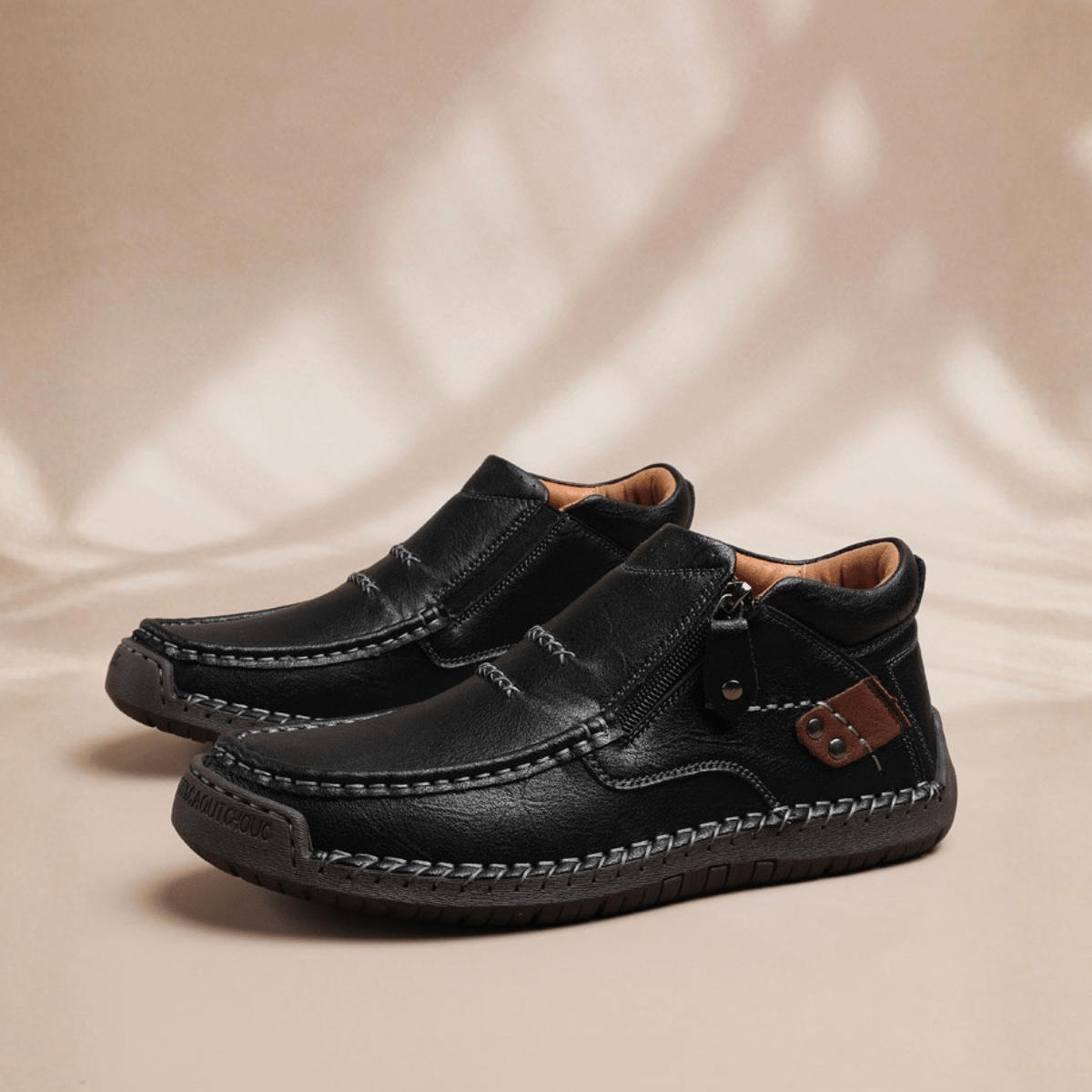 Myles | Moccasin Style Zip Up Mens Boots