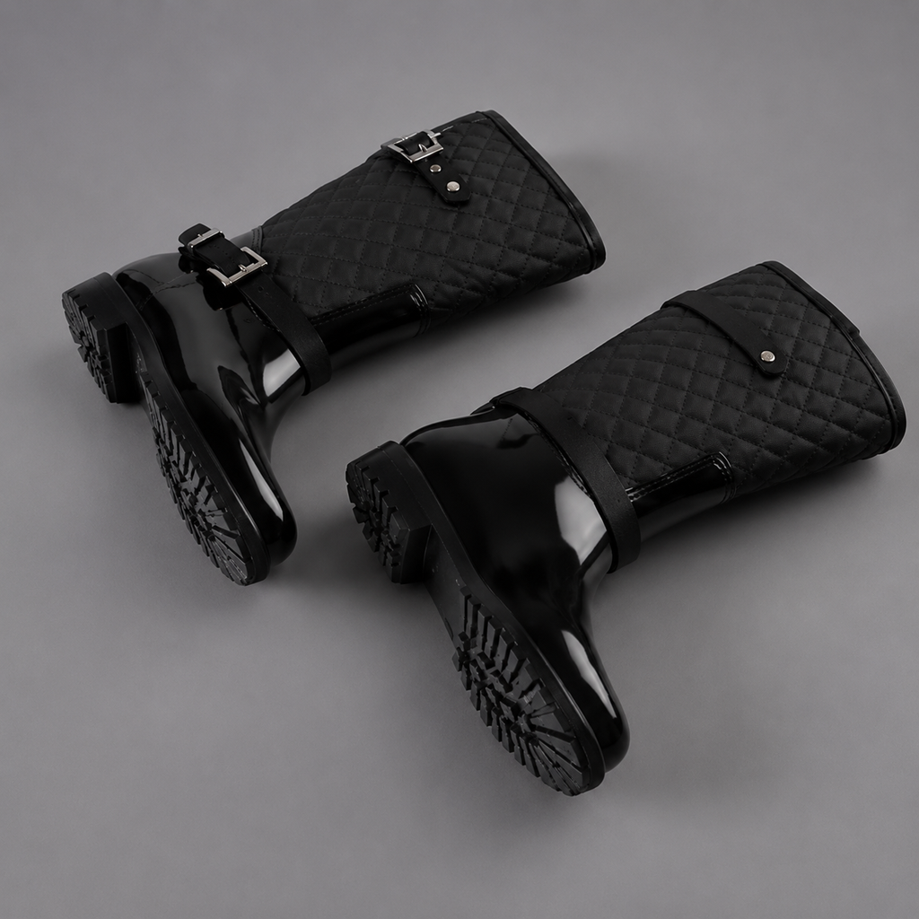 Nancy | Stylish Quilted Waterproof Boots with Buckle Detail