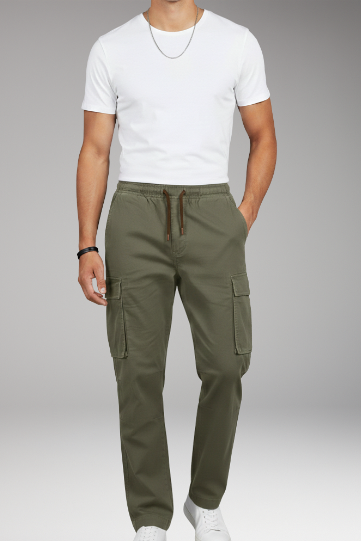 Nathan | Effortless Elastic Waist Cargo Trousers