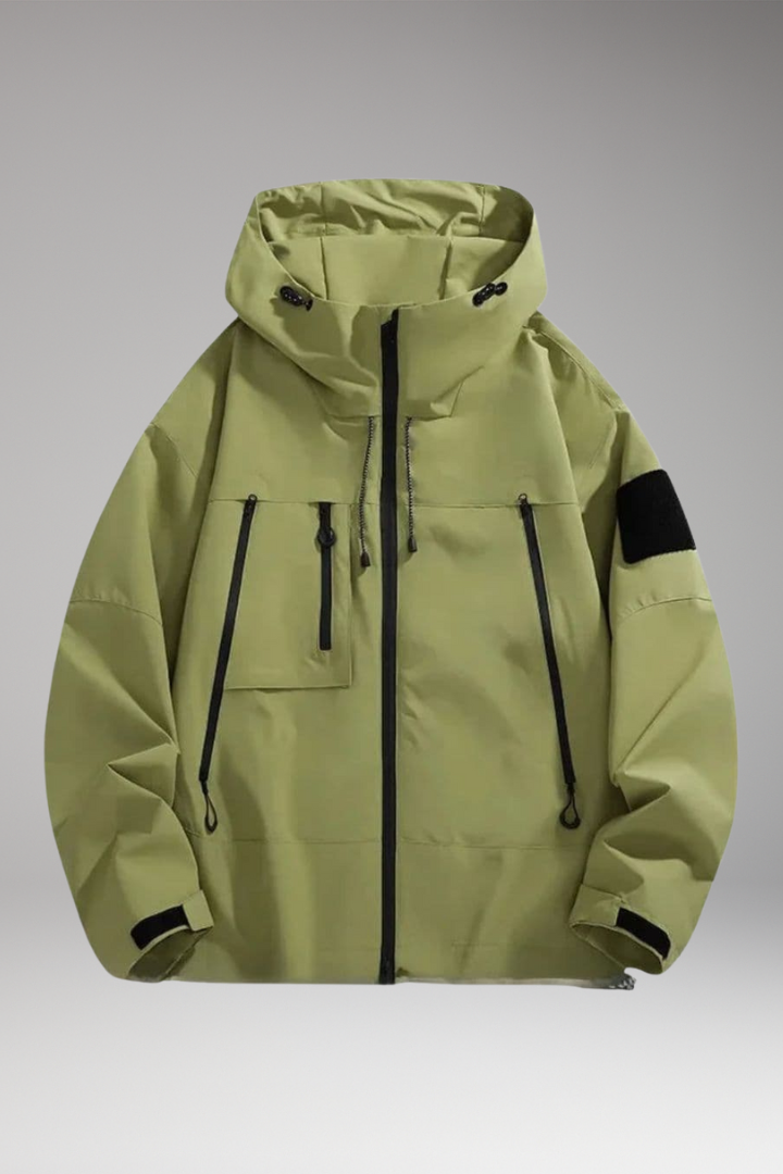 Nathan | Graceful Hooded Waterproof Jacket with Zip Pockets