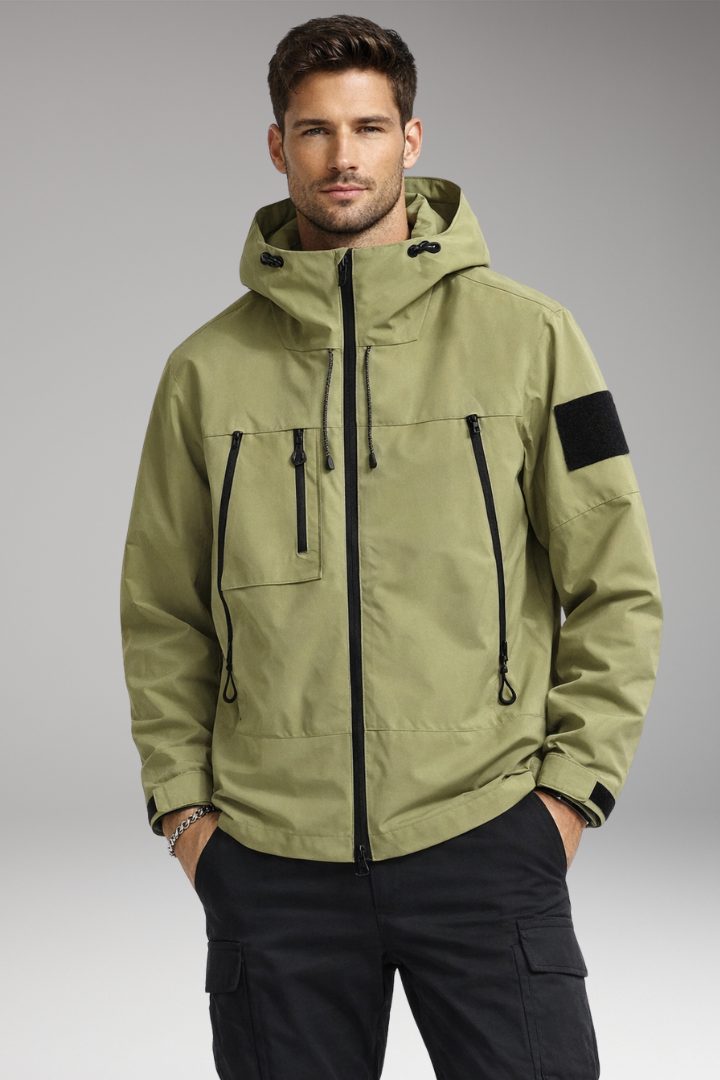 Nathan | Graceful Hooded Waterproof Jacket with Zip Pockets