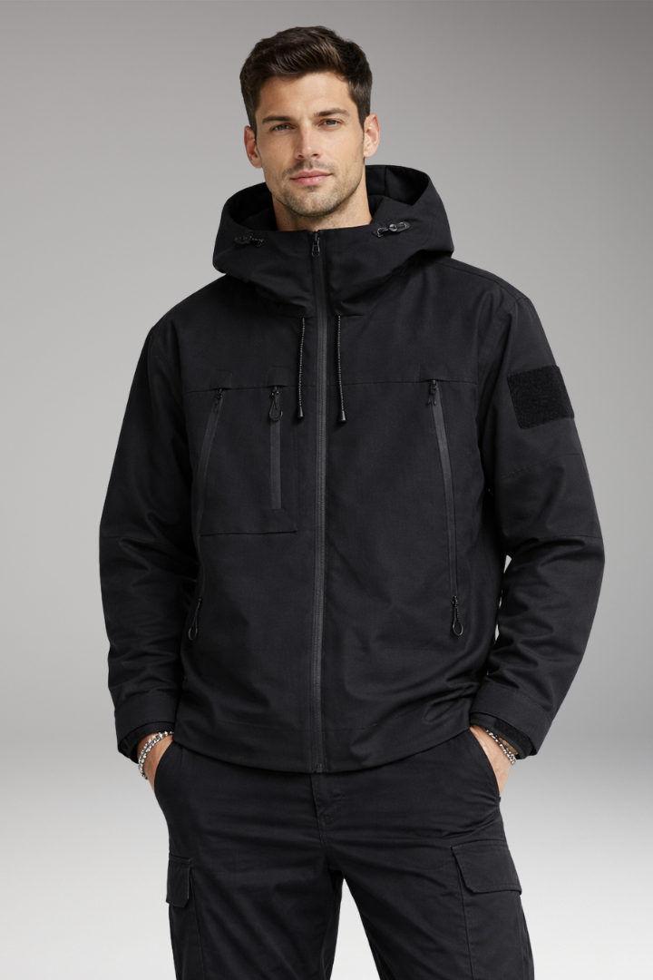 Nathan | Graceful Hooded Waterproof Jacket with Zip Pockets