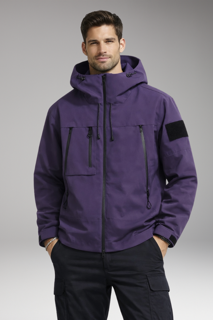 Nathan | Graceful Hooded Waterproof Jacket with Zip Pockets