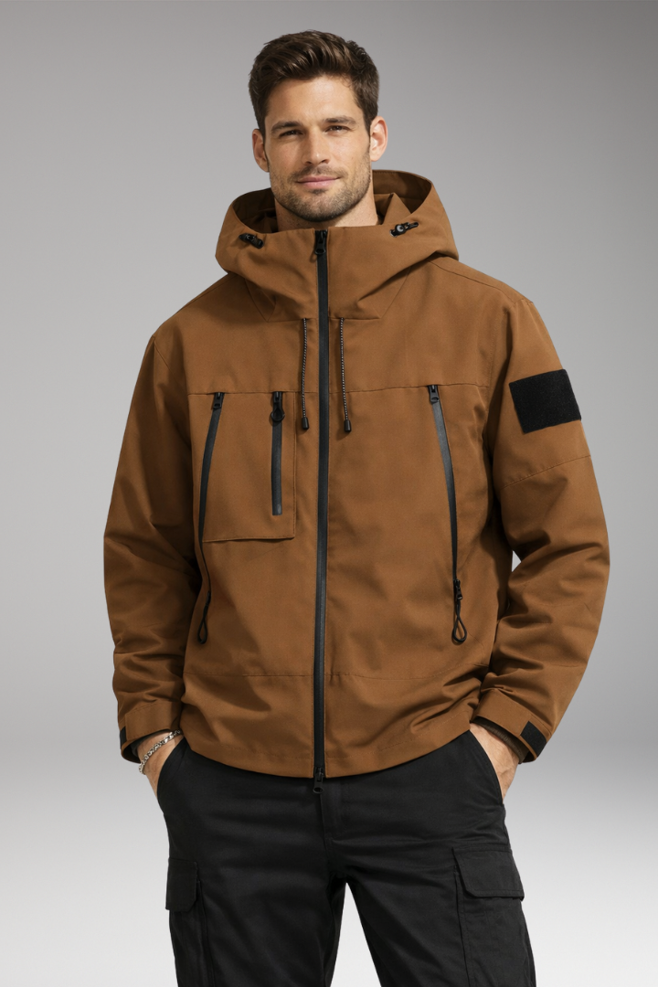 Nathan | Graceful Hooded Waterproof Jacket with Zip Pockets