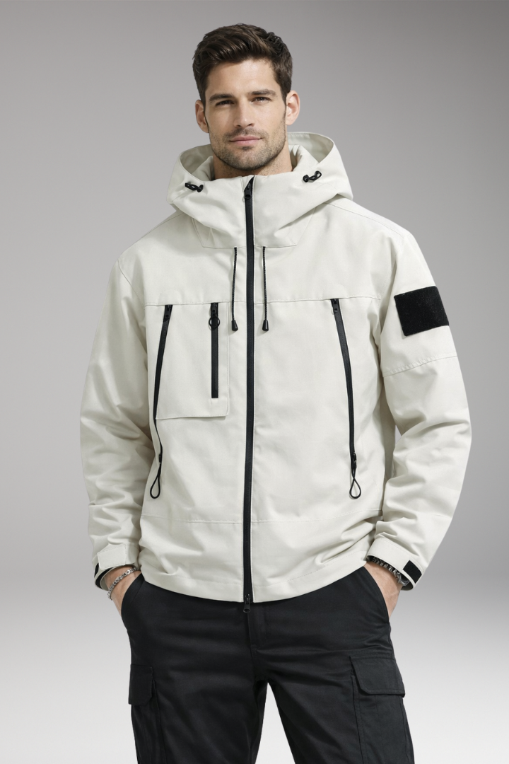 Nathan | Graceful Hooded Waterproof Jacket with Zip Pockets