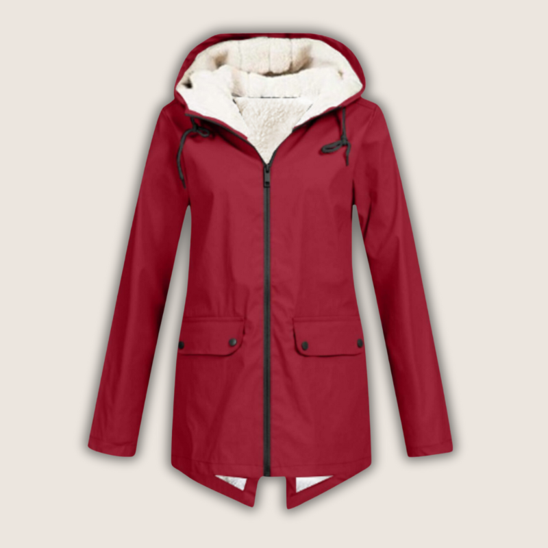 Nellie | Graceful Hooded Waterproof Jacket with Fleece Lining